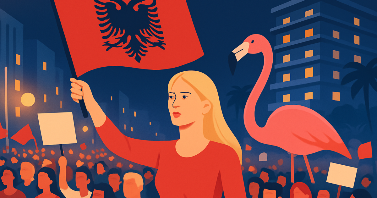 Protest masiv în Albania: Ivanka, hoteluri și flamingo roz