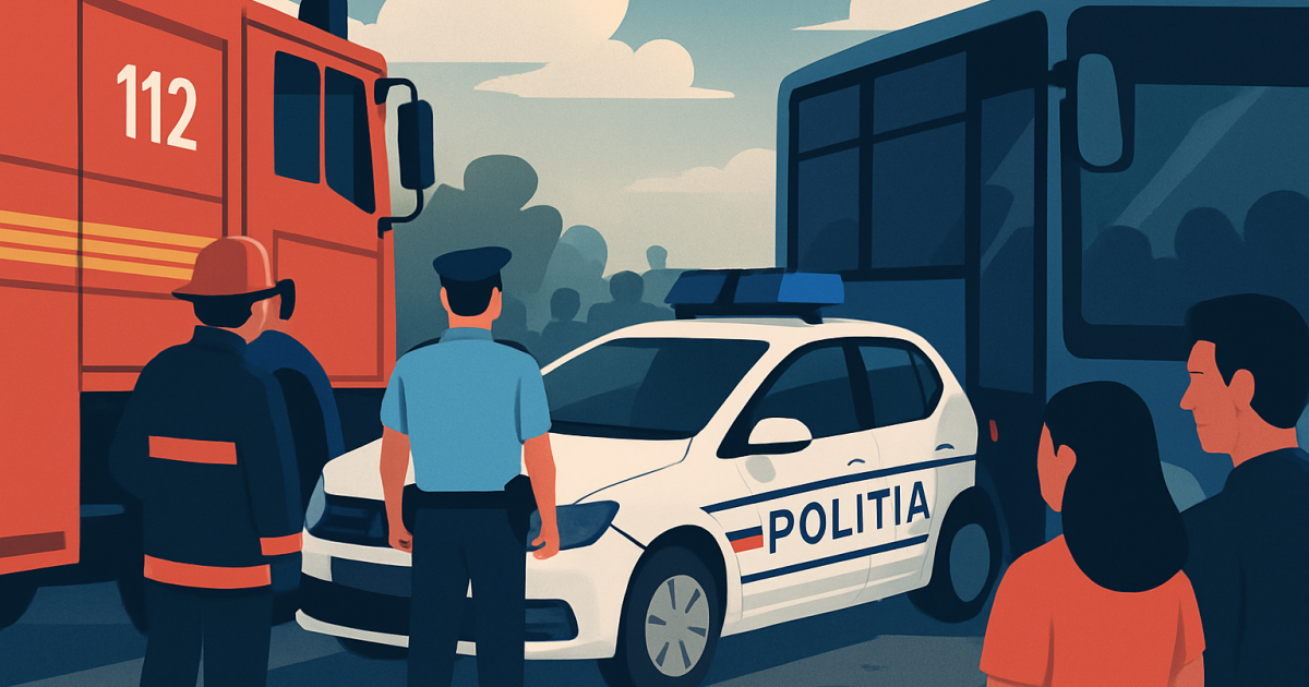 Autocar vs. Poliție: Mini-accident la 2 Mai